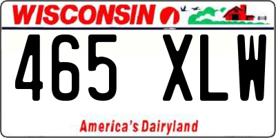 WI license plate 465XLW