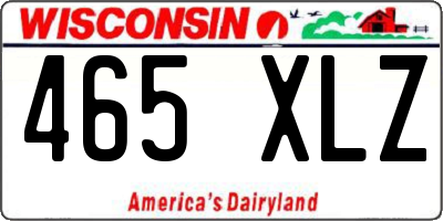 WI license plate 465XLZ