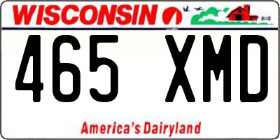 WI license plate 465XMD