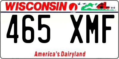 WI license plate 465XMF