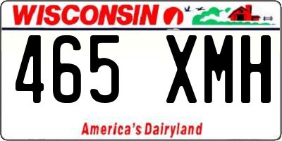 WI license plate 465XMH