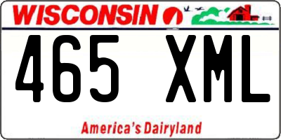 WI license plate 465XML