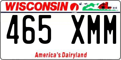 WI license plate 465XMM