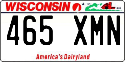WI license plate 465XMN