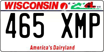 WI license plate 465XMP