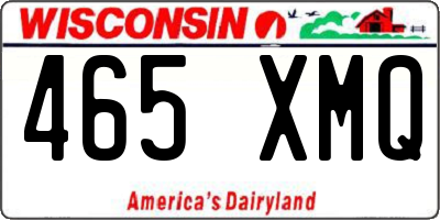 WI license plate 465XMQ