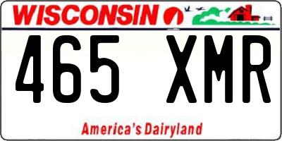 WI license plate 465XMR