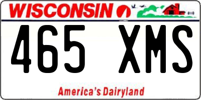 WI license plate 465XMS