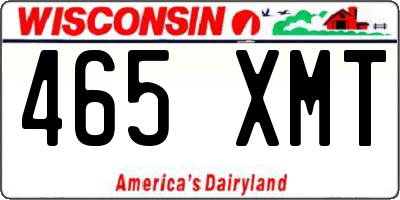 WI license plate 465XMT