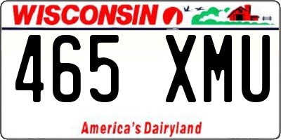 WI license plate 465XMU