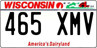 WI license plate 465XMV