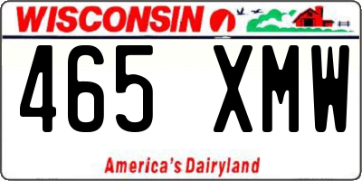 WI license plate 465XMW