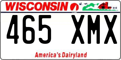 WI license plate 465XMX