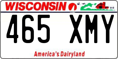 WI license plate 465XMY