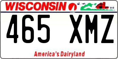 WI license plate 465XMZ
