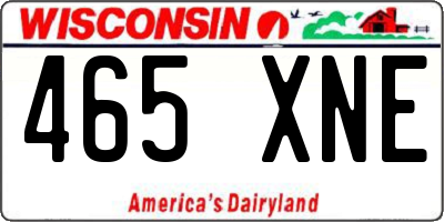WI license plate 465XNE