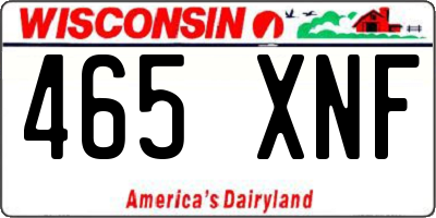 WI license plate 465XNF