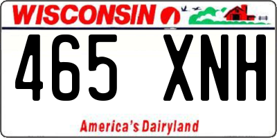WI license plate 465XNH
