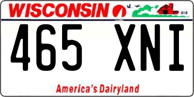 WI license plate 465XNI