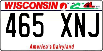 WI license plate 465XNJ
