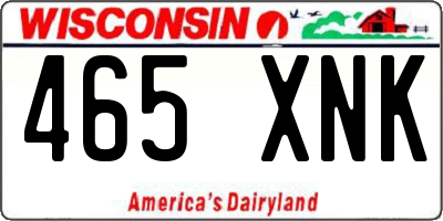 WI license plate 465XNK