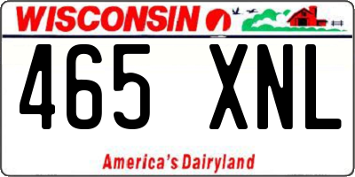 WI license plate 465XNL
