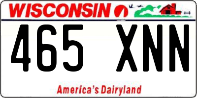 WI license plate 465XNN