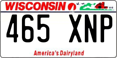 WI license plate 465XNP