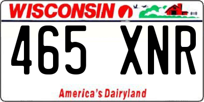 WI license plate 465XNR