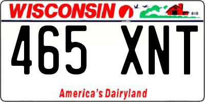 WI license plate 465XNT
