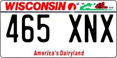 WI license plate 465XNX