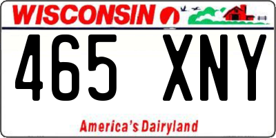 WI license plate 465XNY