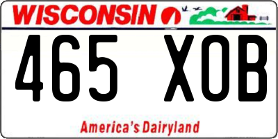 WI license plate 465XOB