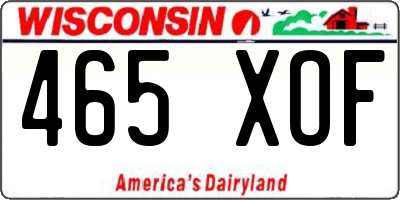 WI license plate 465XOF