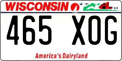 WI license plate 465XOG