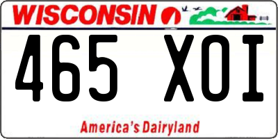 WI license plate 465XOI