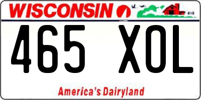 WI license plate 465XOL