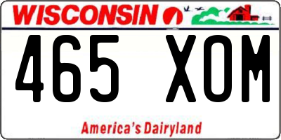 WI license plate 465XOM