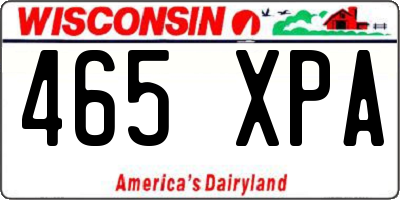 WI license plate 465XPA