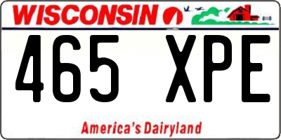 WI license plate 465XPE