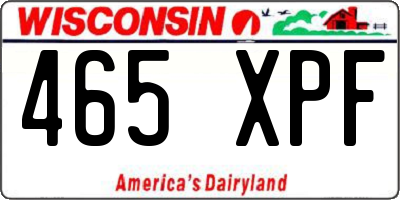 WI license plate 465XPF