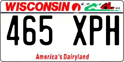 WI license plate 465XPH