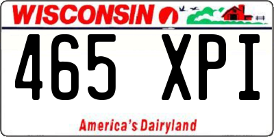 WI license plate 465XPI