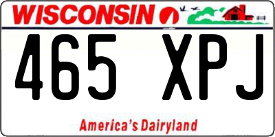 WI license plate 465XPJ