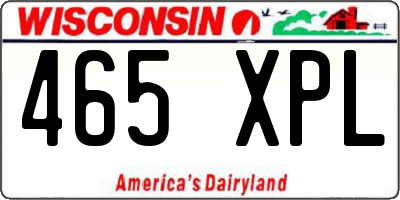 WI license plate 465XPL