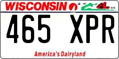 WI license plate 465XPR