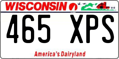 WI license plate 465XPS