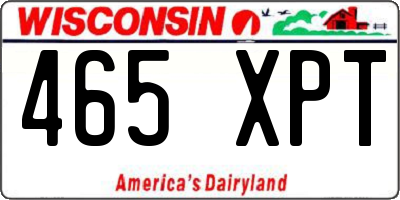WI license plate 465XPT