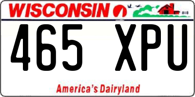 WI license plate 465XPU