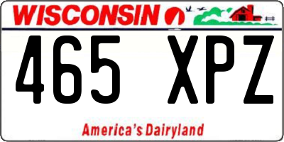 WI license plate 465XPZ
